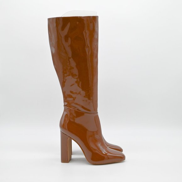 Steve Madden Shoes Steve Madden Ambrose Cognac Patent Heeled Boots
